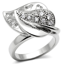 Load image into Gallery viewer, 3W200 - Rhodium Brass Ring with AAA Grade CZ  in Clear