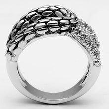 Load image into Gallery viewer, 3W202 - Rhodium Brass Ring with AAA Grade CZ  in Clear