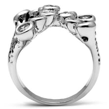 Load image into Gallery viewer, 3W218 - Rhodium Brass Ring with AAA Grade CZ  in Clear