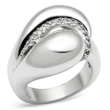 Load image into Gallery viewer, 3W227 - Rhodium Brass Ring with AAA Grade CZ  in Clear