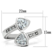 Load image into Gallery viewer, 3W228 - Rhodium Brass Ring with AAA Grade CZ  in Clear