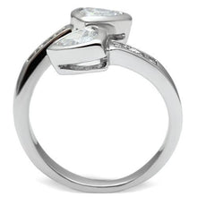 Cargar imagen en el visor de la galería, 3W228 - Rhodium Brass Ring with AAA Grade CZ  in Clear