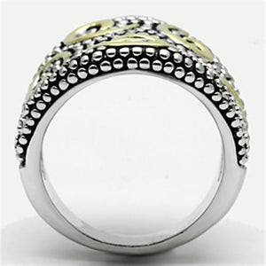 3W243 - Reverse Two-Tone Brass Ring with No Stone