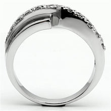 Load image into Gallery viewer, 3W267 - Rhodium Brass Ring with AAA Grade CZ  in Clear