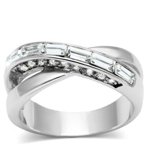 Load image into Gallery viewer, 3W269 - Rhodium Brass Ring with Top Grade Crystal  in Clear