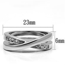 Load image into Gallery viewer, 3W287 - Rhodium Brass Ring with AAA Grade CZ  in Clear