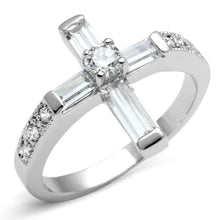 Cargar imagen en el visor de la galería, 3W288 - Rhodium Brass Ring with AAA Grade CZ  in Clear