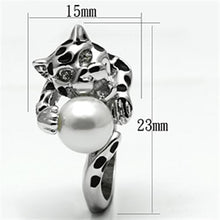 Load image into Gallery viewer, 3W297 - Rhodium Brass Ring with Synthetic Pearl in White