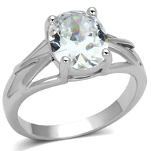 Load image into Gallery viewer, 3W308 - Rhodium Brass Ring with AAA Grade CZ  in Clear