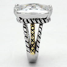 Cargar imagen en el visor de la galería, 3w316 - Reverse Two-Tone Brass Ring with AAA Grade CZ  in Clear