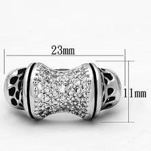 Cargar imagen en el visor de la galería, 3W324 - Rhodium Brass Ring with AAA Grade CZ  in Clear