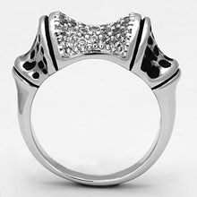 Cargar imagen en el visor de la galería, 3W324 - Rhodium Brass Ring with AAA Grade CZ  in Clear