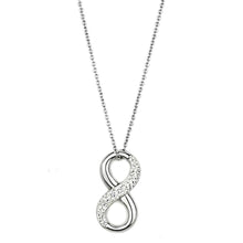 Load image into Gallery viewer, 3W407 - Rhodium Brass Necklace with Top Grade Crystal  in Clear