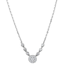 Cargar imagen en el visor de la galería, 3W417 - Rhodium Brass Necklace with AAA Grade CZ  in Clear