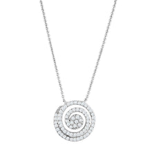 Cargar imagen en el visor de la galería, 3W422 - Rhodium Brass Necklace with AAA Grade CZ  in Clear