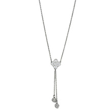 Load image into Gallery viewer, 3W427 - Rhodium Brass Necklace with AAA Grade CZ  in Clear