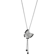 Cargar imagen en el visor de la galería, 3W441 - Rhodium + Ruthenium Brass Necklace with AAA Grade CZ  in Black Diamond