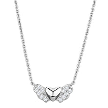 Load image into Gallery viewer, 3W451 - Rhodium Brass Necklace with AAA Grade CZ  in Clear