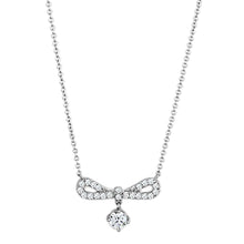 Load image into Gallery viewer, 3W452 - Rhodium Brass Necklace with AAA Grade CZ  in Clear