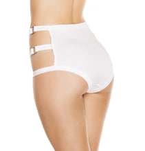 Load image into Gallery viewer, SH3194 - White - High-Waisted Shorts with Triple Strap &amp; Square Ring Detail - Shorts