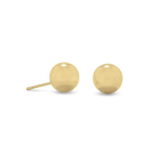 Load image into Gallery viewer, 14 Karat Gold Plated 8mm Ball Stud Earrings