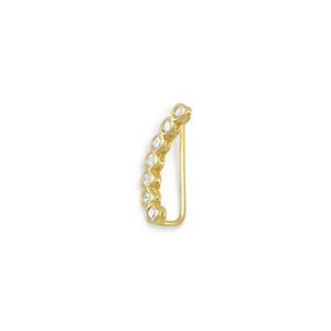 14 Karat Gold Plated Bezel CZ Ear Climbers