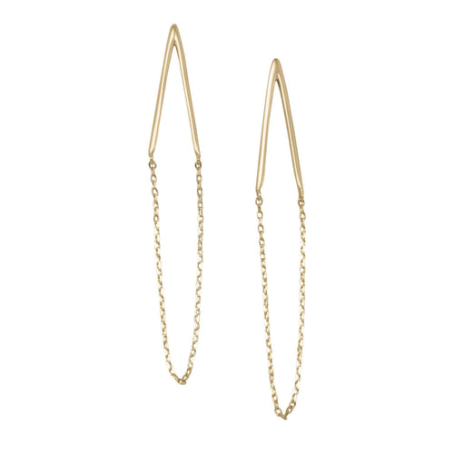 14 Karat Gold Plated Chain Drop Earrings