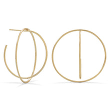 Load image into Gallery viewer, 14 Karat Gold Plated 3/4 Criss-Cross Hoops