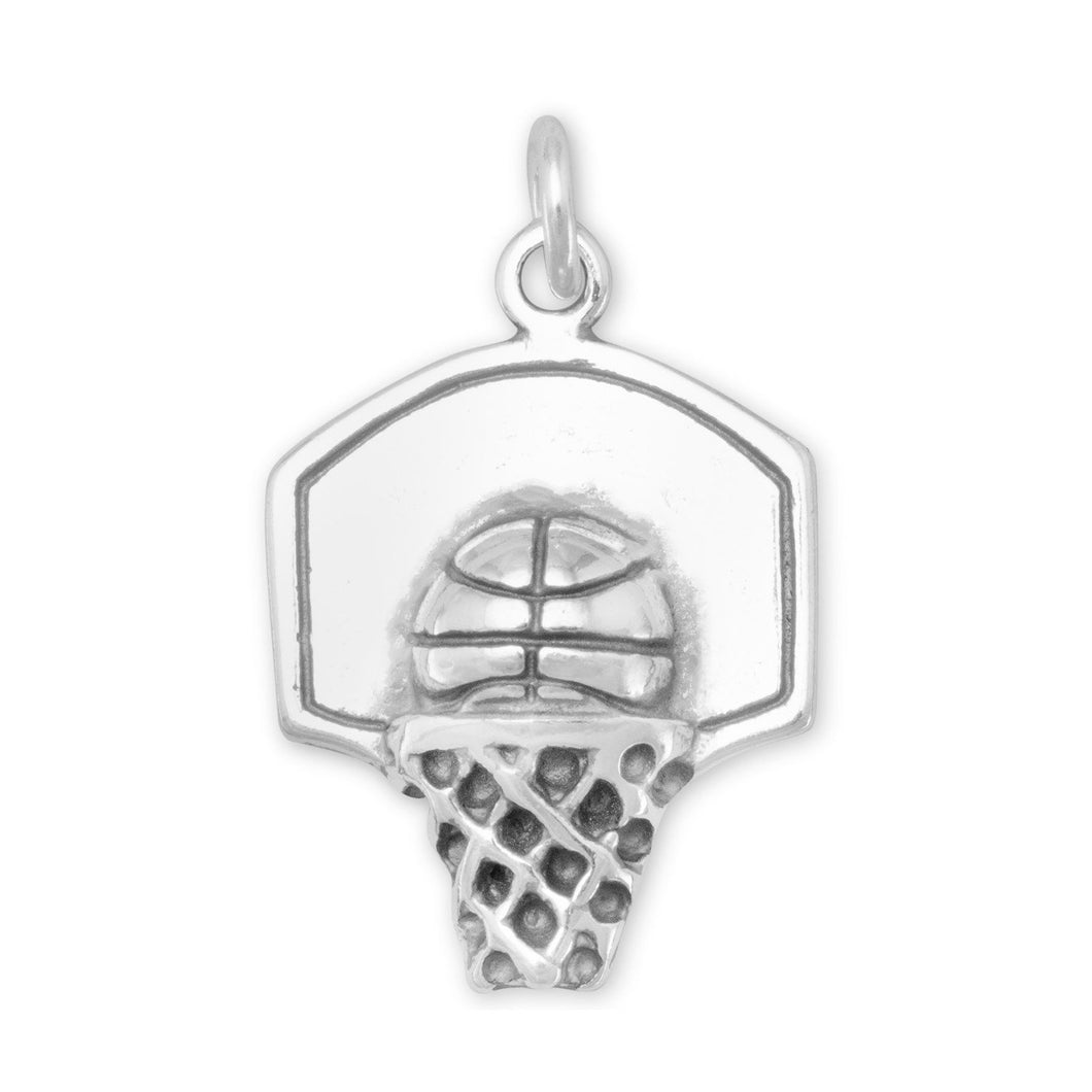 Oxidized Basketball Hoop Charm