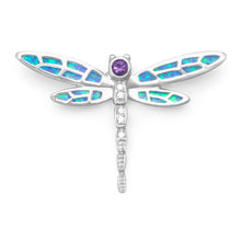 Load image into Gallery viewer, Synthetic Opal and CZ Dragonfly Slide