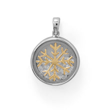 Cargar imagen en el visor de la galería, Two Tone Dancing CZ&#39;s Snowflake Pendant