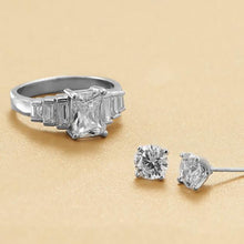 Load image into Gallery viewer, Rhodium Plated 6mm CZ Stud Earrings