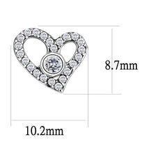 Cargar imagen en el visor de la galería, DA075 - High polished (no plating) Stainless Steel Earrings with AAA Grade CZ  in Clear