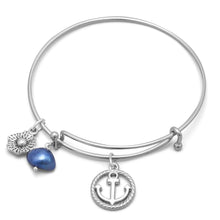 Cargar imagen en el visor de la galería, Expandable Anchor Charm Fashion Bangle Bracelet