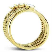 Load image into Gallery viewer, GL322 - IP Gold(Ion Plating) Brass Ring with Top Grade Crystal  in Clear