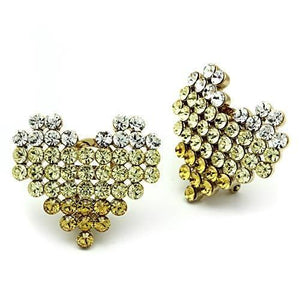 GL333 - IP Gold(Ion Plating) Brass Earrings with Top Grade Crystal  in Multi Color