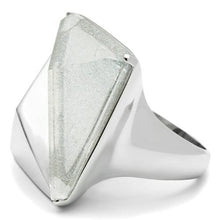 Cargar imagen en el visor de la galería, VL009 - Rhodium Brass Ring with Synthetic Synthetic Stone in Aurora Borealis (Rainbow Effect)