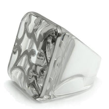 Load image into Gallery viewer, VL012 - Rhodium Brass Ring with Synthetic Synthetic Stone in Clear