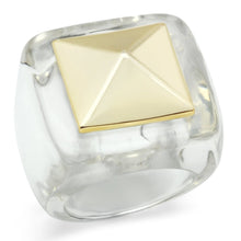 Cargar imagen en el visor de la galería, VL015 - Gold Brass Ring with Synthetic Synthetic Stone in Clear