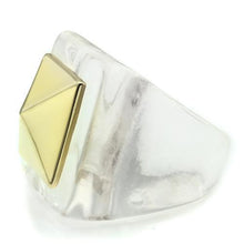 Cargar imagen en el visor de la galería, VL015 - Gold Brass Ring with Synthetic Synthetic Stone in Clear