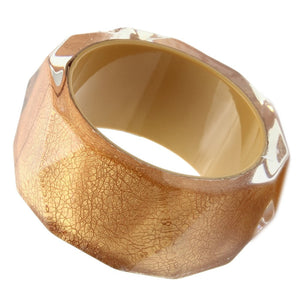 VL027 -  Resin Bangle with Synthetic Synthetic Stone in Brown