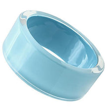 Cargar imagen en el visor de la galería, VL045 -  Resin Bangle with Synthetic Synthetic Stone in Sea Blue