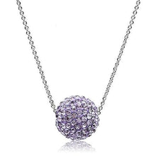 Cargar imagen en el visor de la galería, VL056 - Rhodium Brass Chain Pendant with Top Grade Crystal  in Light Amethyst