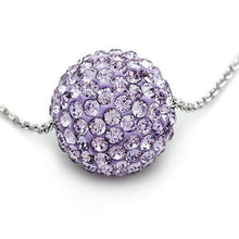 Cargar imagen en el visor de la galería, VL056 - Rhodium Brass Chain Pendant with Top Grade Crystal  in Light Amethyst