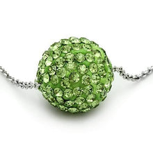 Cargar imagen en el visor de la galería, VL060 - Rhodium Brass Chain Pendant with Top Grade Crystal  in Emerald