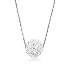 Cargar imagen en el visor de la galería, VL061 - Rhodium Brass Chain Pendant with Top Grade Crystal  in Clear